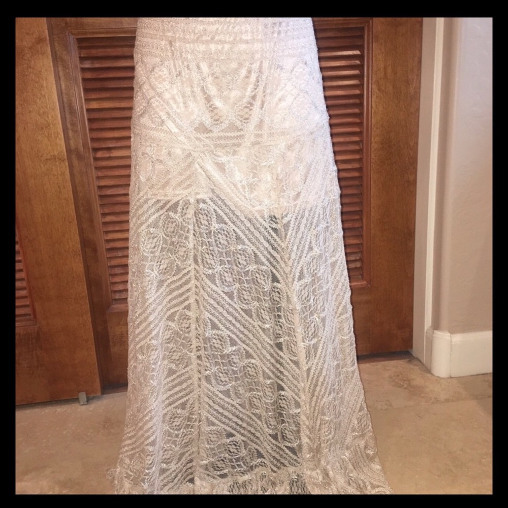 ❤️FINAL❤️Long lace skirt with mini-skirt lining